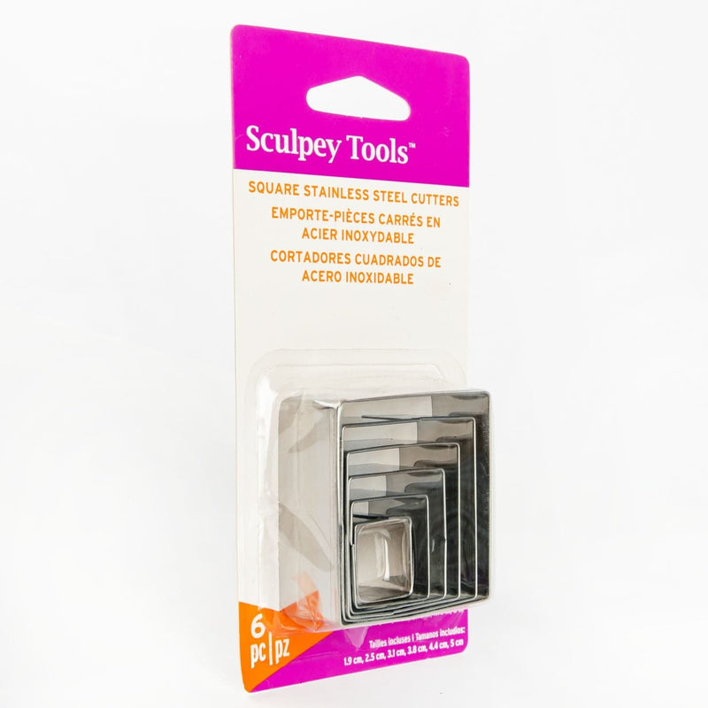 White Smoke Sculpey Tools - 6 Pieces Graduated Square Cutter Modelling and Casting Tools and Accessories