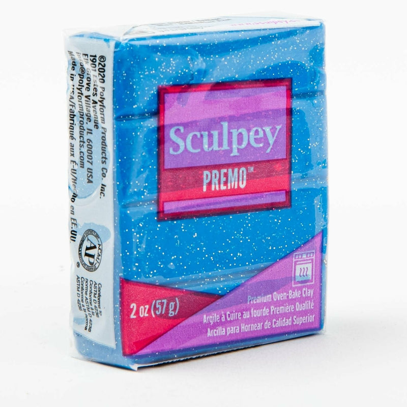 Steel Blue Premo Sculpey Polymer Clay 57g Glitter Blue Polymer Clay (Oven Bake)