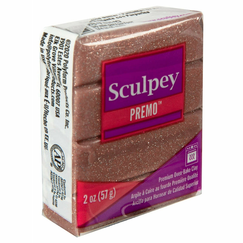 Maroon Premo Sculpey Oven Bake Clay - 57g - Rose Gold Glitter Polymer Clay (Oven Bake)