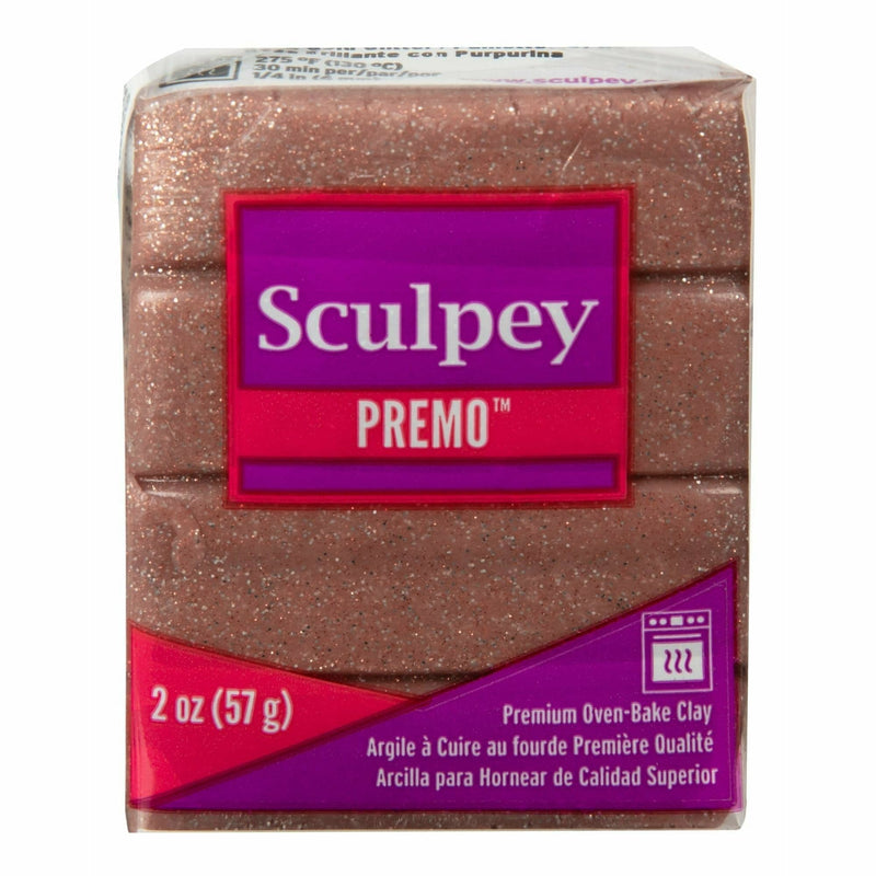 Maroon Premo Sculpey Oven Bake Clay - 57g - Rose Gold Glitter Polymer Clay (Oven Bake)