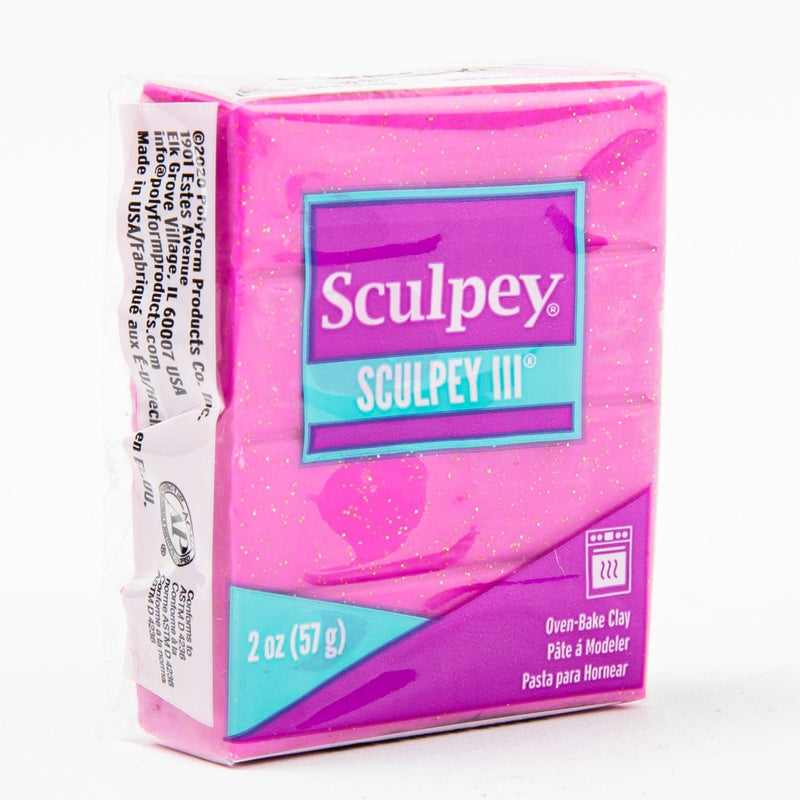 White Smoke Sculpey III Oven Bake Clay- 57g - Violet Glitter Polymer Clay (Oven Bake)