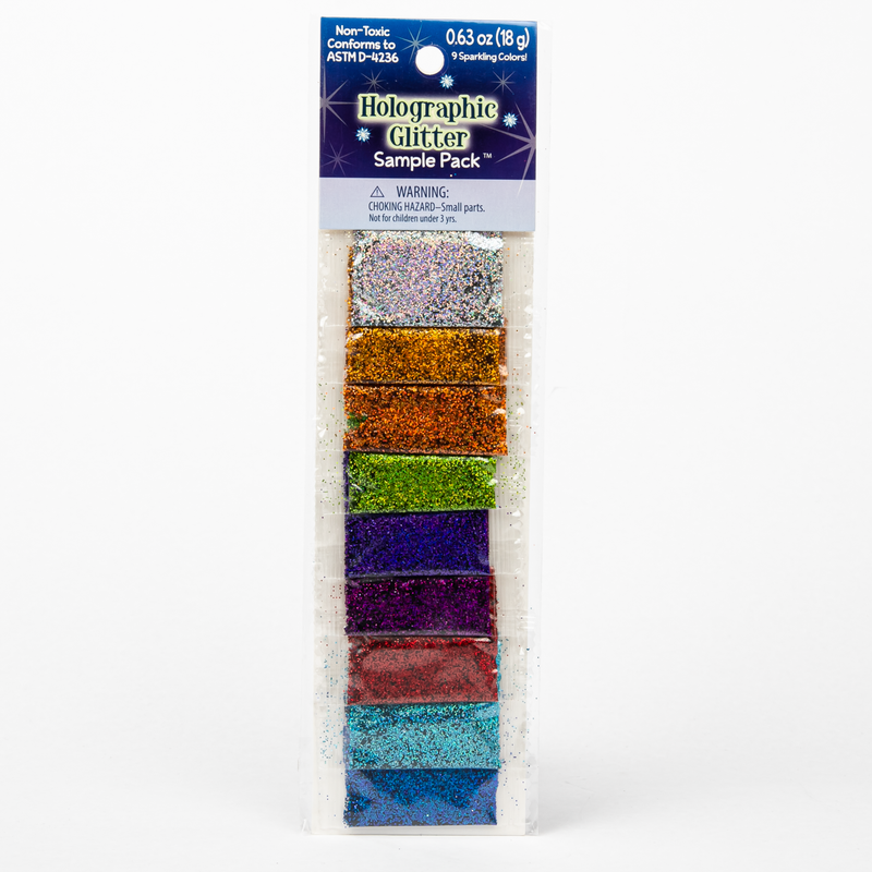 White Smoke Holographic Glitter Sample Pack 2g  x 9 Colours Glitter