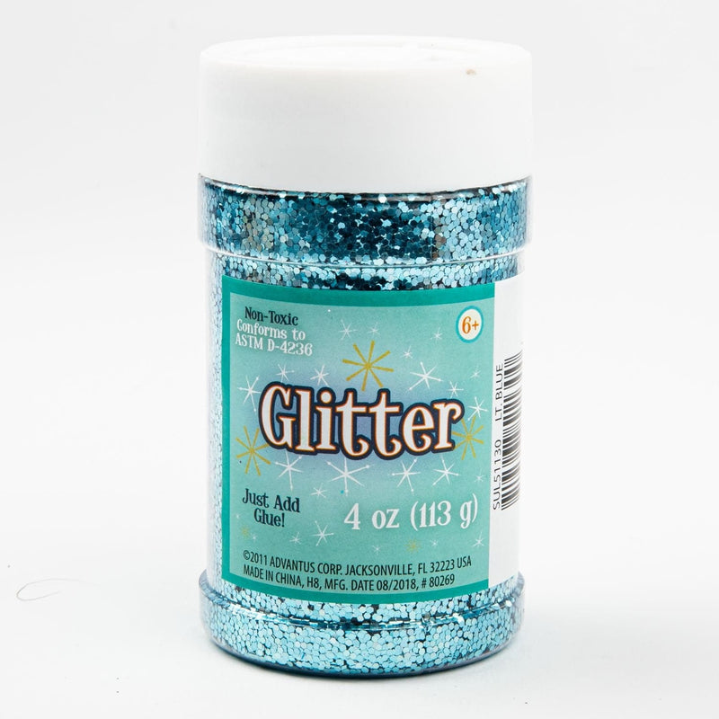 Light Steel Blue Glitter 113 Grams - Light Blue - with Shaker Jar Glitter