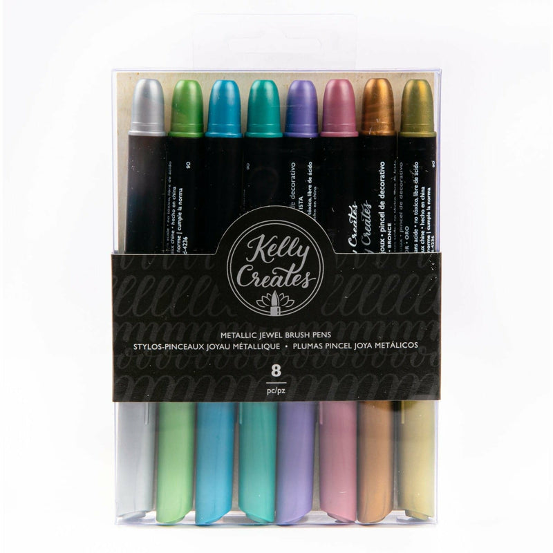 Kelly Creates Brush Pens 8/PkgMetallic Jewel