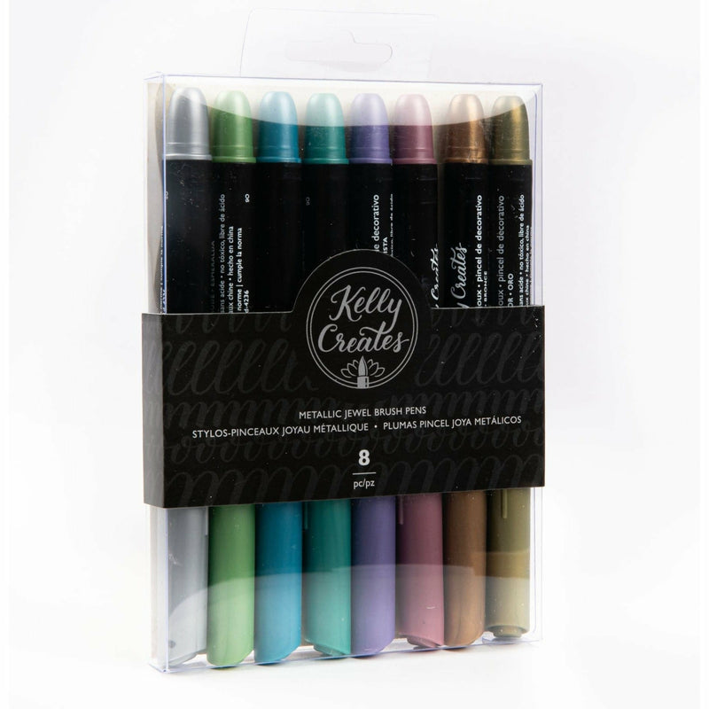 Kelly Creates Brush Pens 8/PkgMetallic Jewel