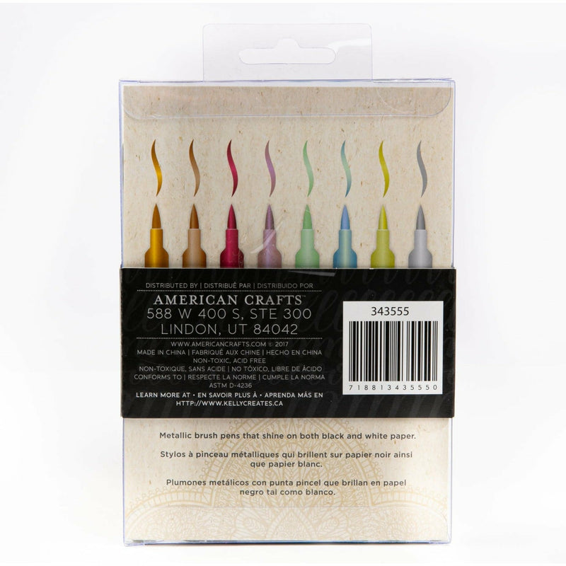 Kelly Creates Brush Pens 8/PkgMetallic Jewel