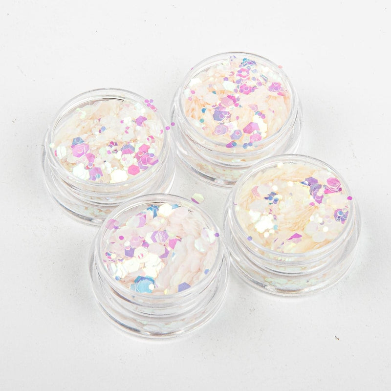 Antique White American Crafts Color Pour Resin Mix-Ins 4/Pkg  UV Glitter  - 3.4 grams Resin Mix Ins