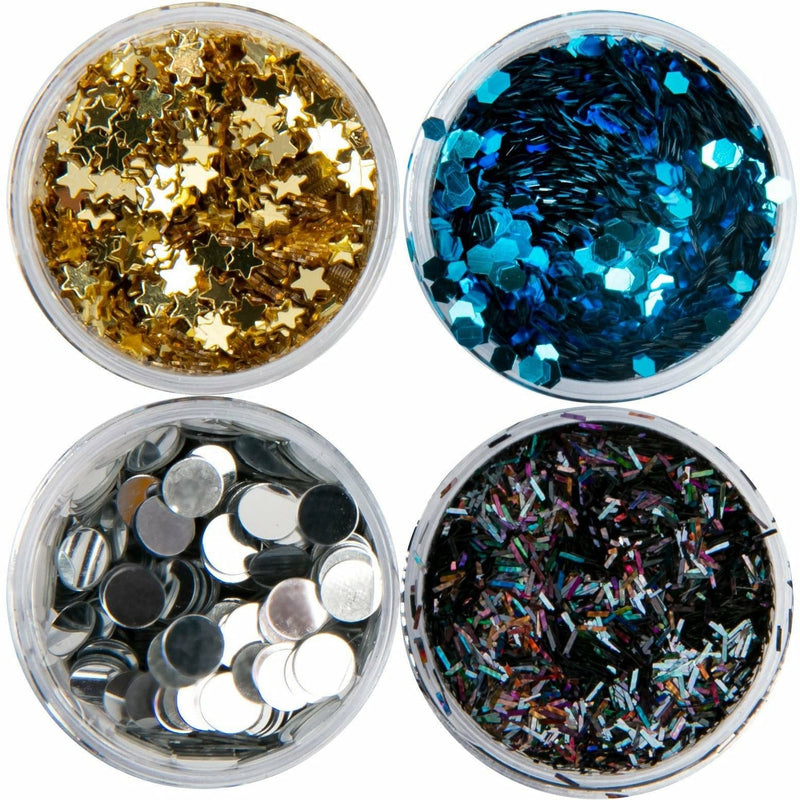 Saddle Brown American Crafts Color Pour Resin Mix-Ins Galaxy - Black, Silver, Blue and Gold Resin Mix Ins