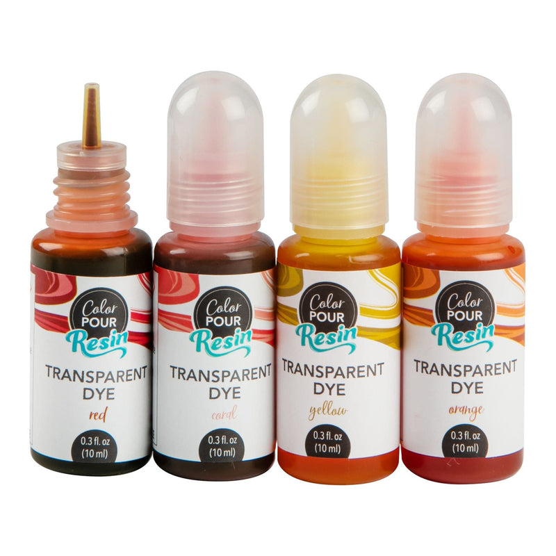 Tan American Crafts Color Pour Resin Dyes 10ml 4/Pkg-Translucent - Warm Resin Dyes Pigments and Colours