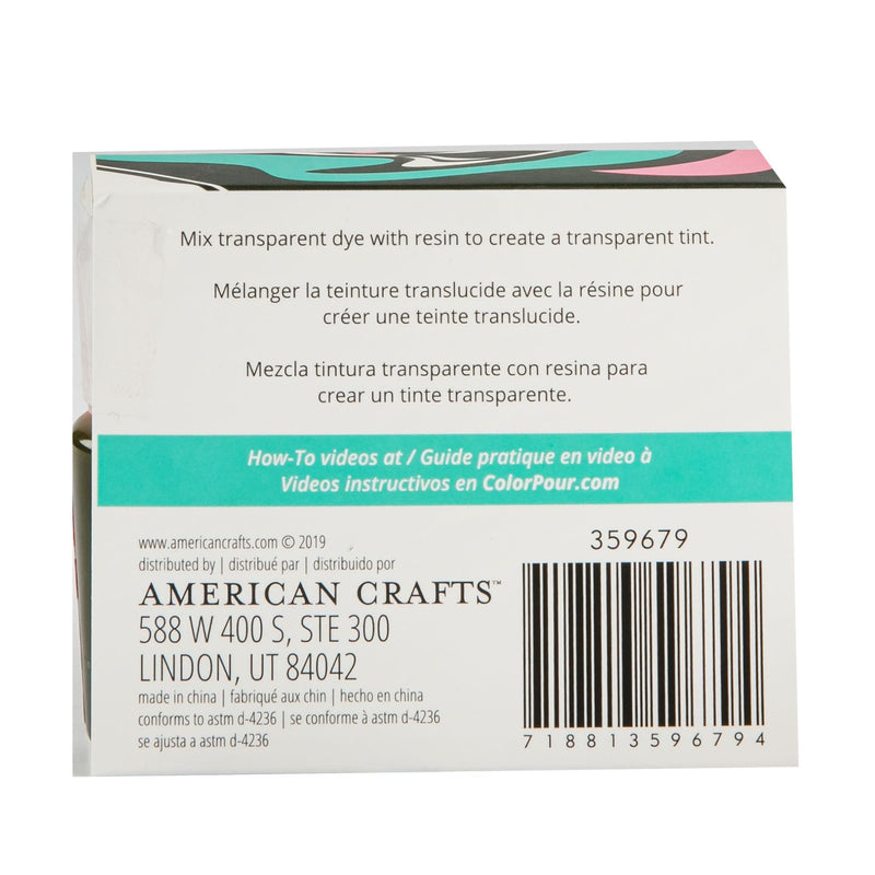 Medium Aquamarine American Crafts Color Pour Resin Dyes 10ml 4/Pkg-Translucent - Warm Resin Dyes Pigments and Colours