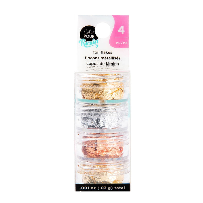 Bisque American Crafts Color Pour Resin Mix-Ins-Foil Flakes - Metallic 4/Pkg Resin Mix Ins