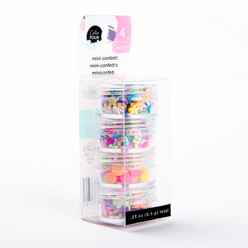 Lavender American Crafts Color Pour Resin Mix-Ins-Mini Confetti - Bright 4/Pkg Resin Mix Ins