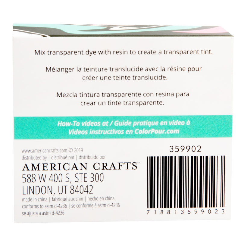 Medium Turquoise American Crafts Color Pour Resin Dyes 4 x 10ml Translucent Mixed Berry Resin Dyes Pigments and Colours
