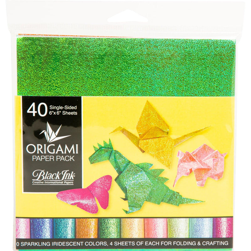 Lime Green Origami Paper Pack - Iridescent 40 Sheets Origami