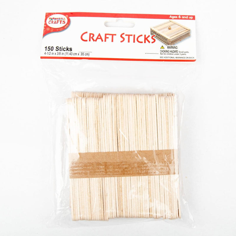 Dark Salmon Wooden Craft Sticks 11.43cm x 0.95cm  150 Pieces Pipe Cleaners