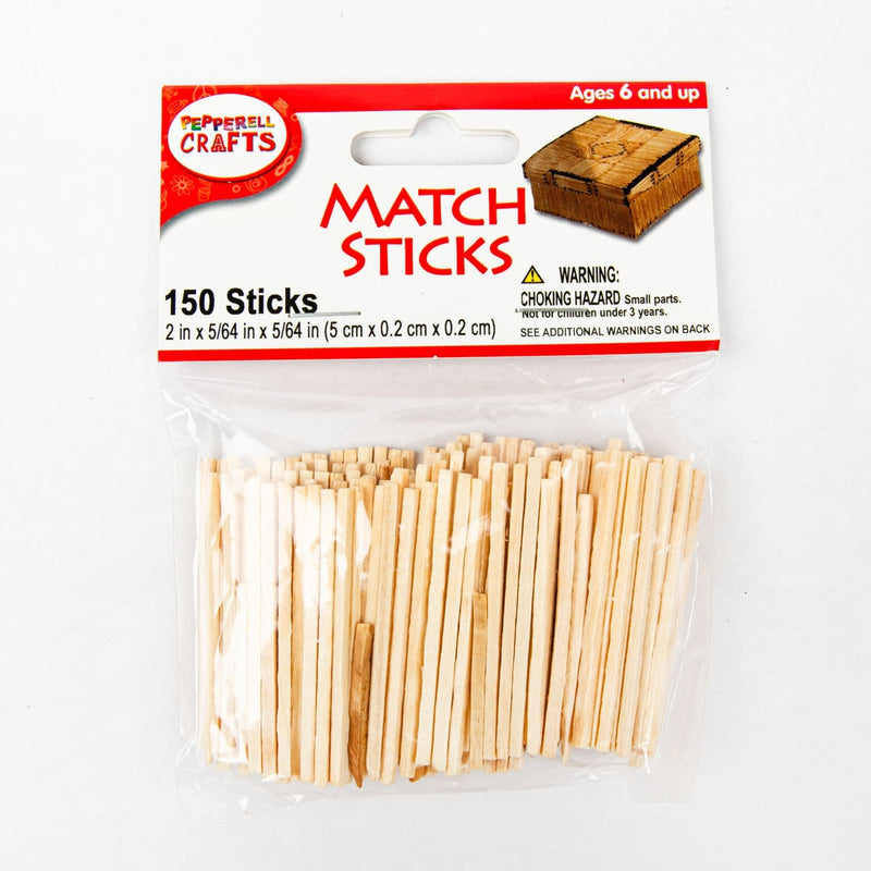 Bisque Natural Wooden Match Sticks 150 Pieces Pipe Cleaners