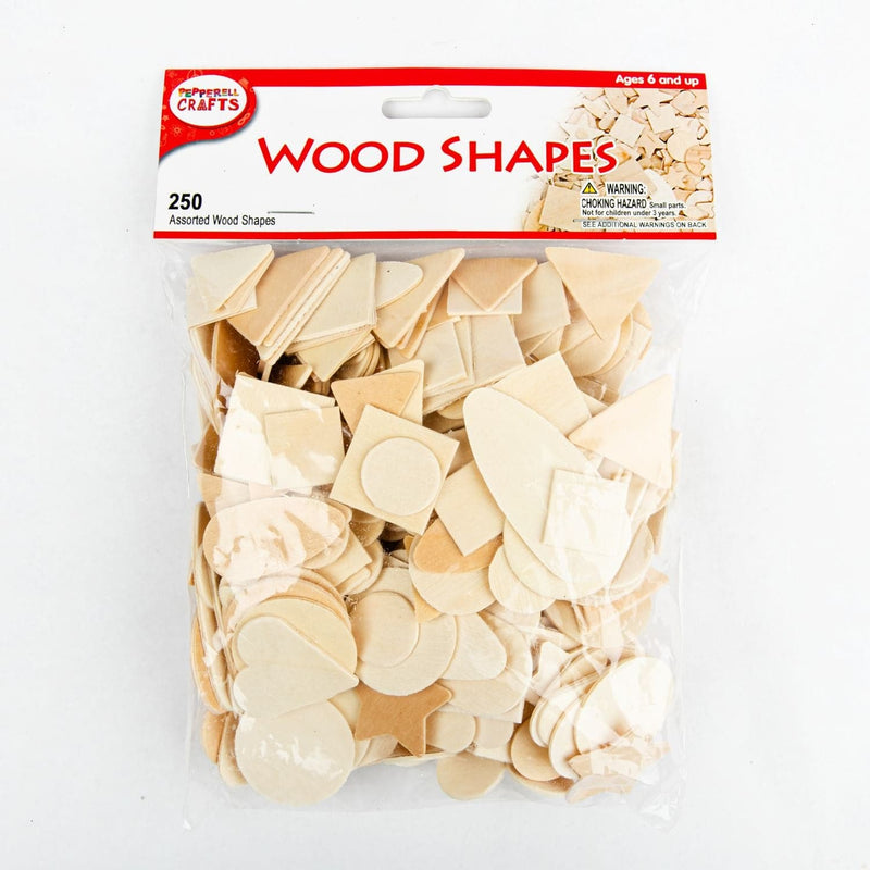 Bisque Assorted Wood Shapes 250 Pieces Craft Basics