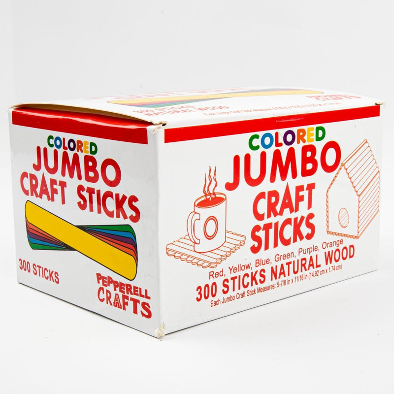 Red Coloured Jumbo Wooden Craft Sticks 300 Pieces Pipe Cleaners