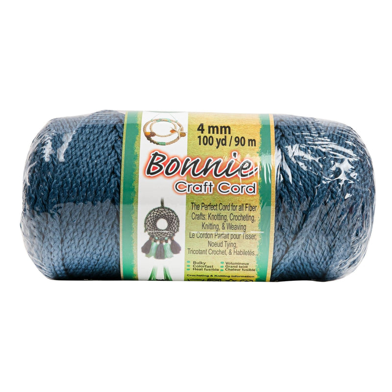 Tan Bonnie Macrame Craft Cord 4mmX 91 Metres - Prussian Blue Macrame Cord