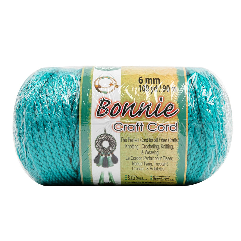 Tan Bonnie Macrame Craft Cord 6mmX 91 Metres - Turquoise Macrame Cord