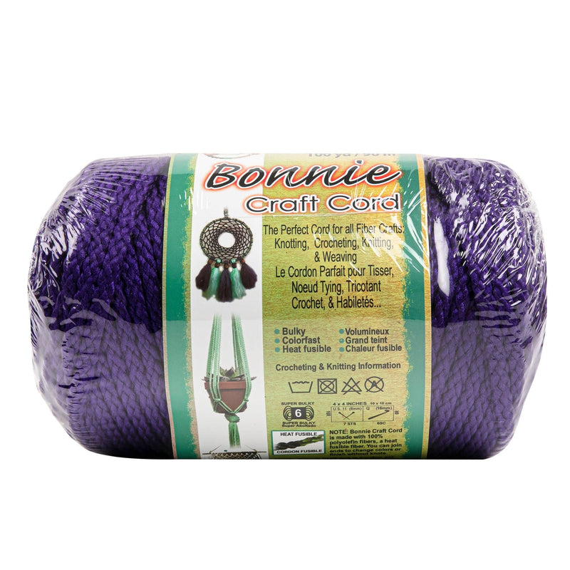 Tan Bonnie Macrame Craft Cord 6mmX 91 Metres  - Purple Macrame Cord