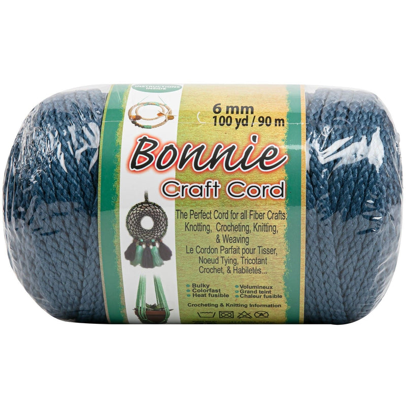 Dark Khaki Bonnie Macrame Craft Cord 6mmX 91 Metres - Prussian Blue Macrame Cord