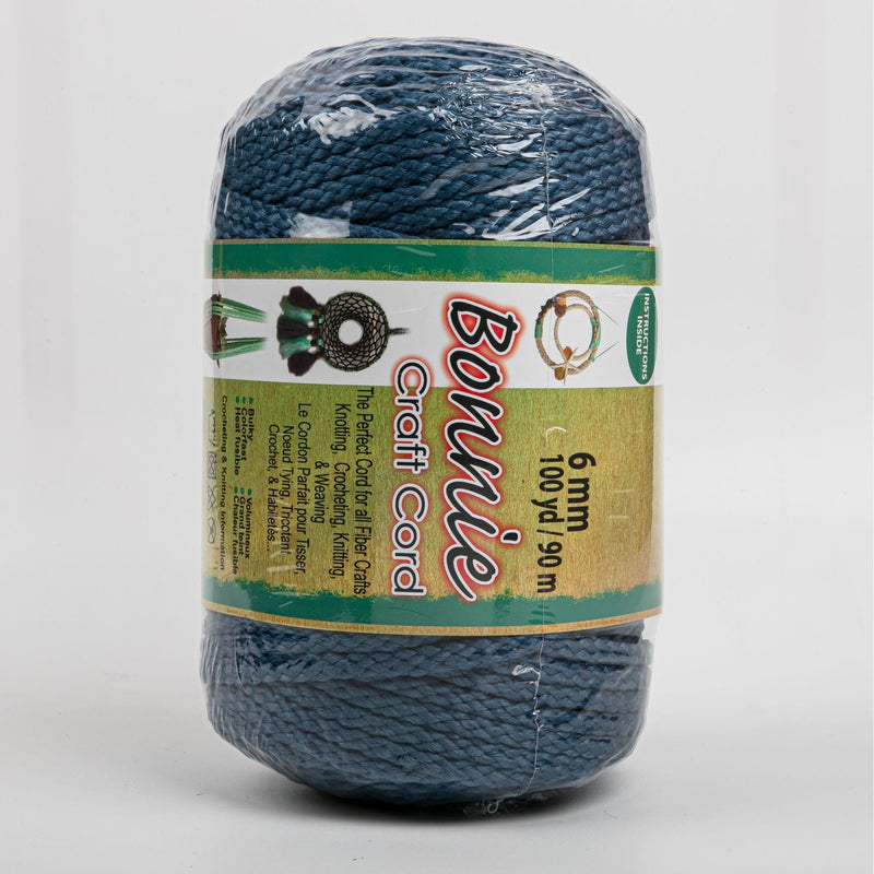 Dark Khaki Bonnie Macrame Craft Cord 6mmX 91 Metres - Prussian Blue Macrame Cord