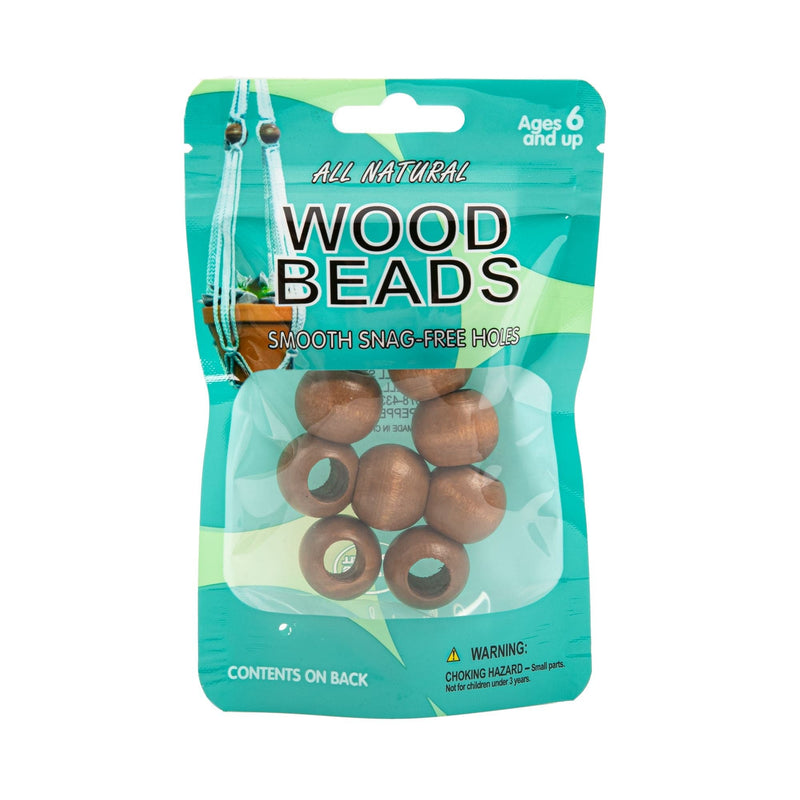 Light Sea Green Round Wood Beads 20mm 8/Pkg - Maple Macrame Beads