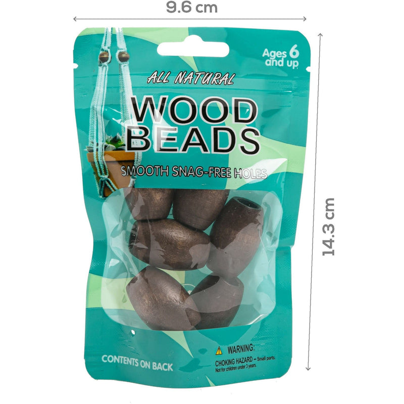 Light Sea Green Oval Wood Beads 32mmX22mm 6/Pkg - Walnut Wood Macrame Beads