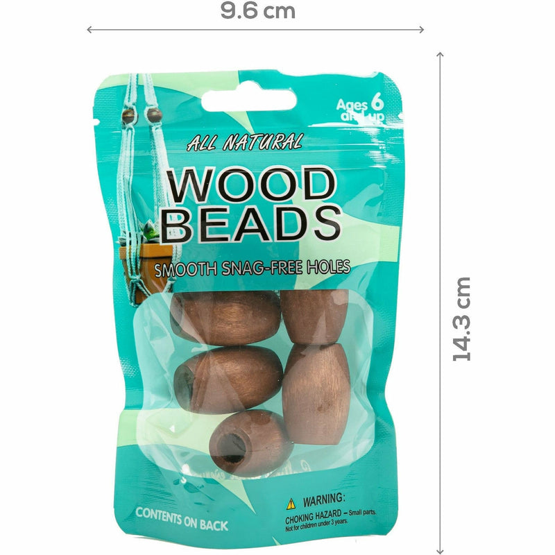 Light Sea Green Oval Wood Beads 32mmX22mm 6/Pkg - Maple Macrame Beads