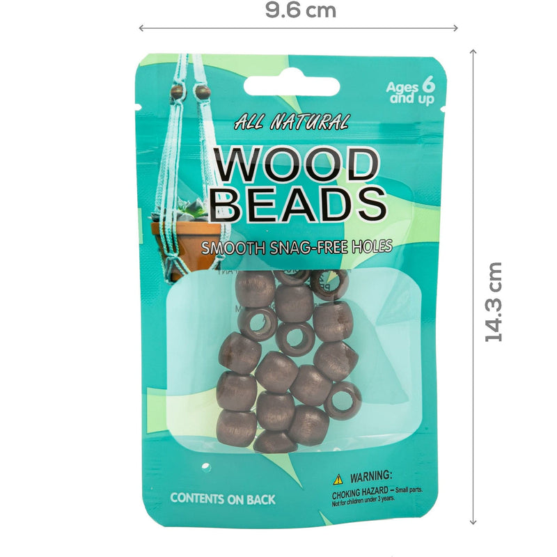Light Sea Green Barrel Wood Beads 13mmX11mm 18/Pkg - Walnut Macrame Beads