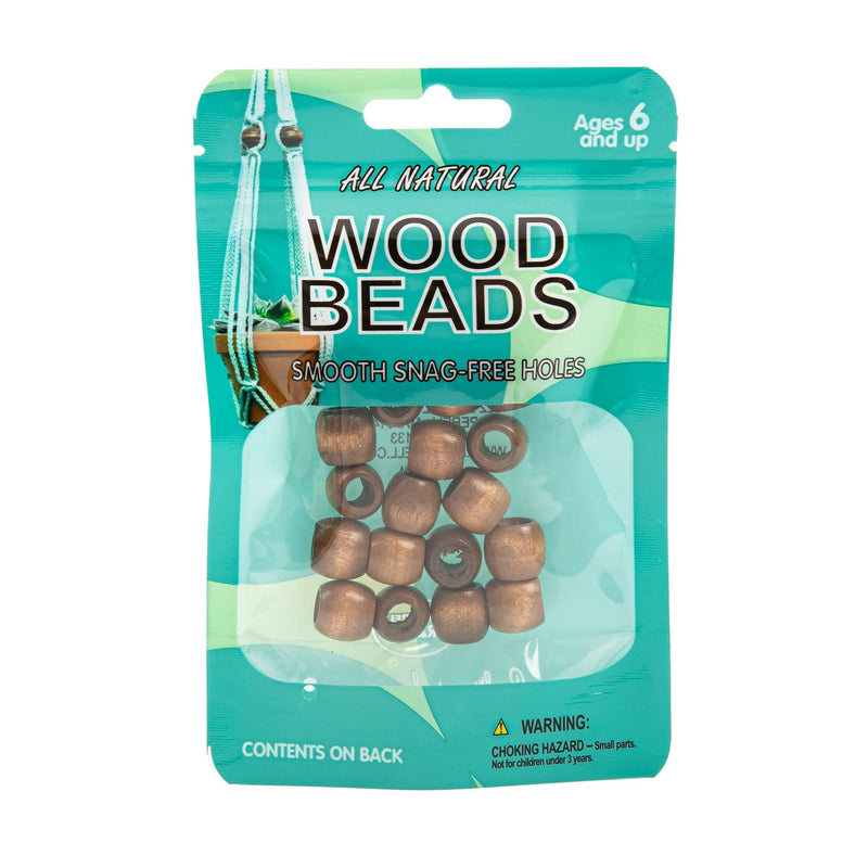 Light Sea Green Barrel Wood Beads 13mmX11mm 18/Pkg - Maple Macrame Beads