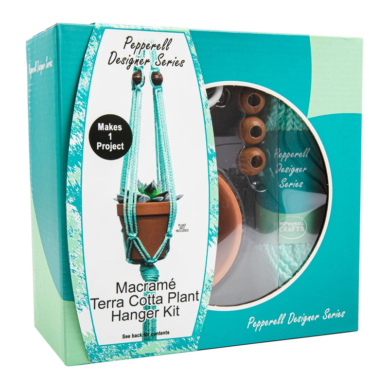 Saddle Brown Pepperell Designer Macrame Plant Hanger Kit - Mint Macrame Kits