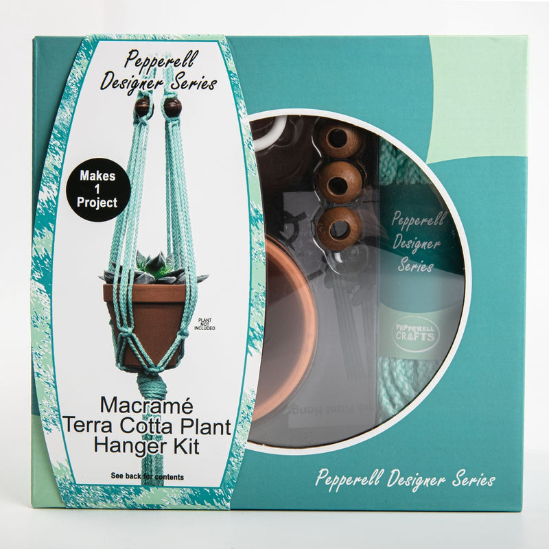 Dim Gray Pepperell Designer Macrame Plant Hanger Kit - Mint Macrame Kits