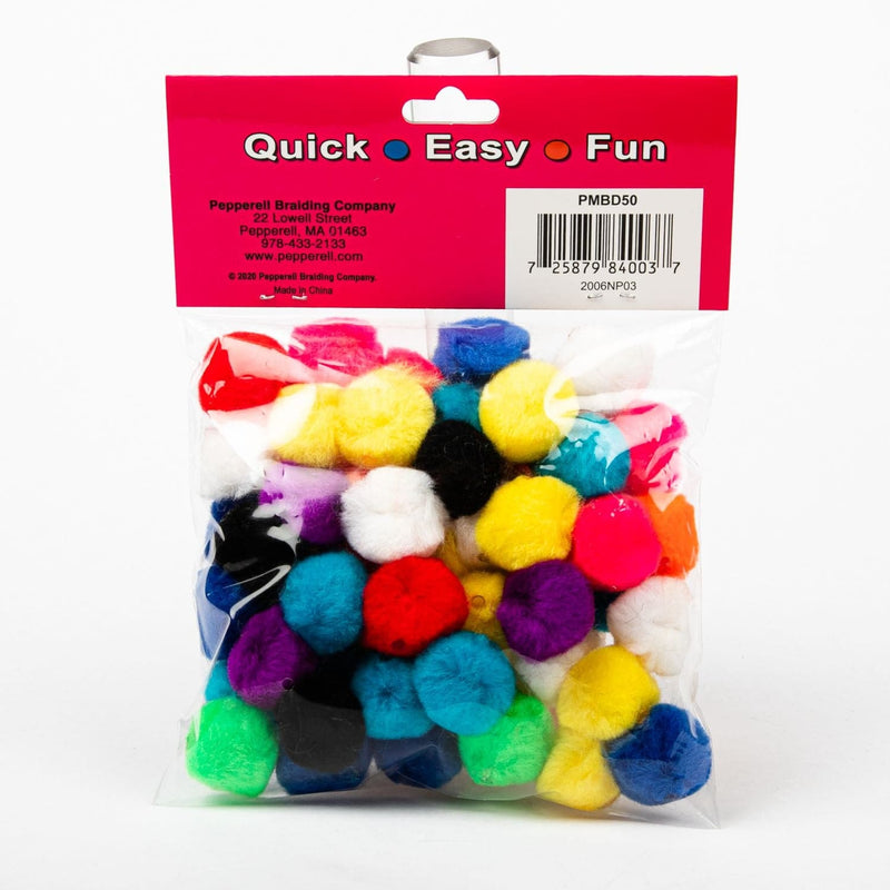 Firebrick Pom-Pom Beads with Hole 25mm x 50 Pieces Pom Pom