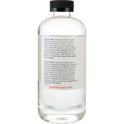 Light Gray Gamblin Gamvar Picture Varnish Gloss 500ml/16.9oz Oil Paints