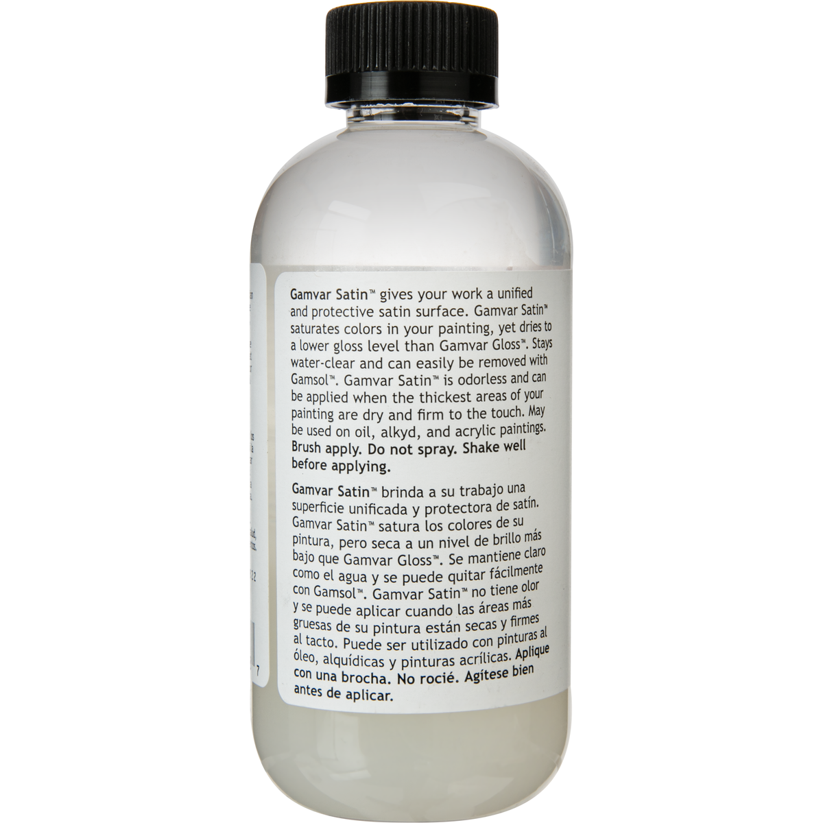 Light Gray Gamblin Gamvar Picture Varnish Satin 250mL/8.5Oz Oil Paints