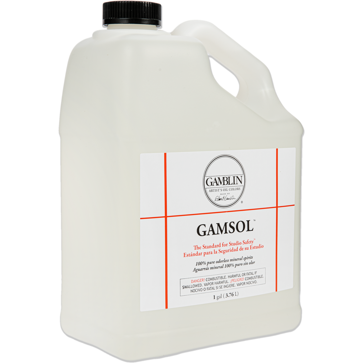 Light Gray Gamblin Gamsol - Odorless Mineral Spirit 3.76L/1Gal Oil Paints