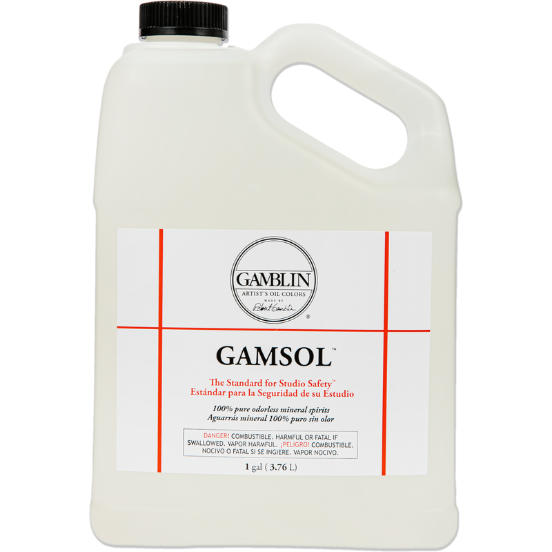 Beige Gamblin Gamsol - Odorless Mineral Spirit 3.76L/1Gal Oil Paints