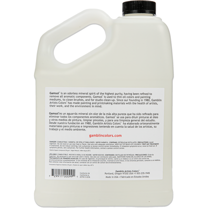 Light Gray Gamblin Gamsol - Odorless Mineral Spirit 3.76L/1Gal Oil Paints