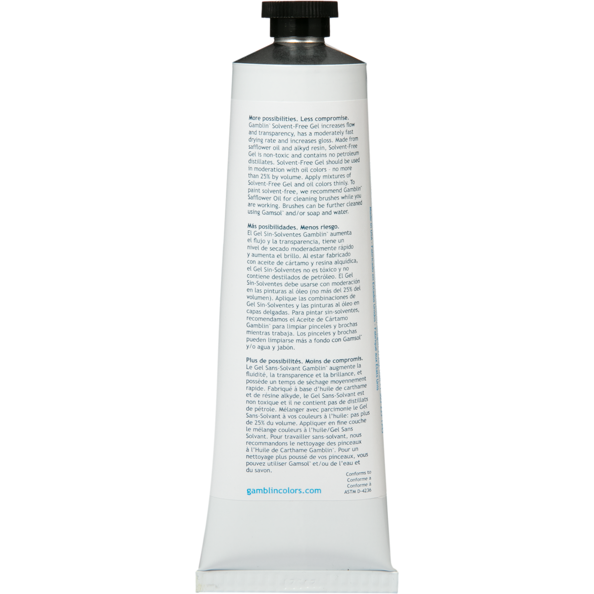 Light Gray Gamblin Solvent Free Gel 150mL/5.1Oz Oil Paints