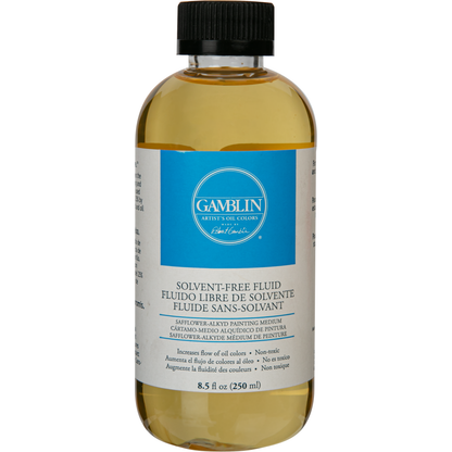 Tan Gamblin Solvent- Free Fluid Medium 250mL/8.5Oz Oil Paints