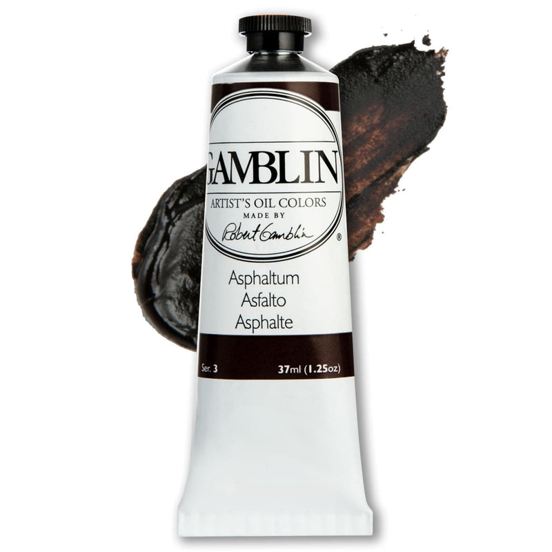 Light Gray Gamblin Artist Grade Oil Paint Asphaltum Series 3 37mL Oil Paints