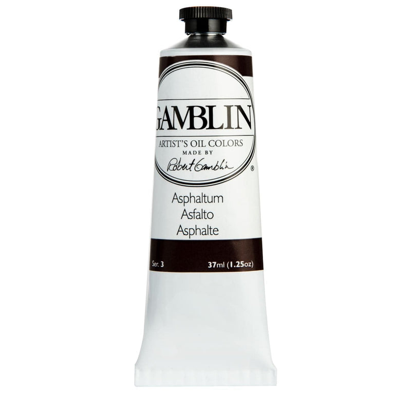 Black Gamblin Artist Grade Oil Paint Asphaltum Series 3 37mL Oil Paints