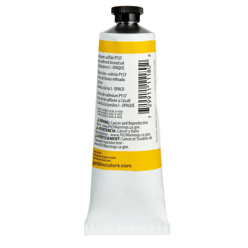 Lavender Gamblin Artist Grade Oil Paint Cadmium Yellow Medium Series 4 37mL Oil Paints