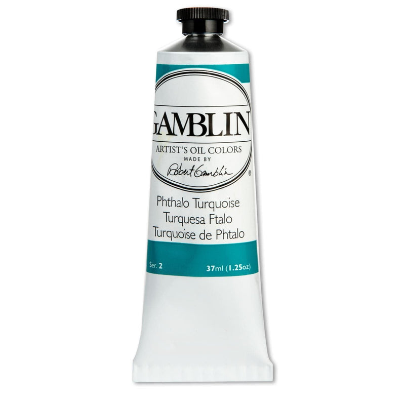 Dark Slate Gray Gamblin Artist Grade Oil Paint Phthalo Turquoise Series 2 37mL Oil Paints