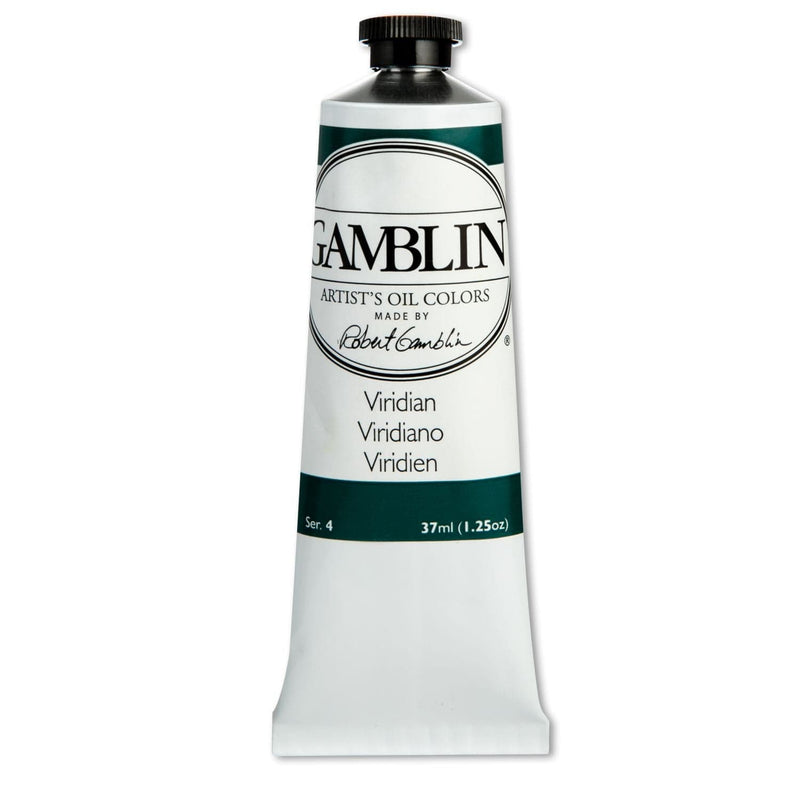 Light Gray Gamblin Artist Grade Oil Paint Viridian Series 4 37mL Oil Paints