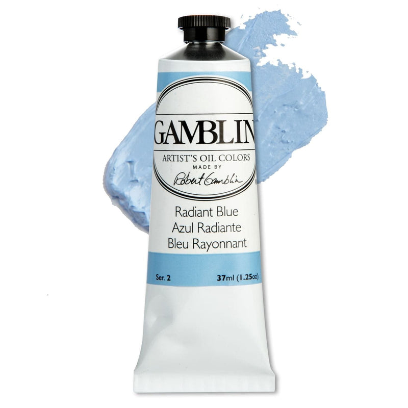 Light Gray Gamblin Artist Grade Oil Paint Radiant Blue Series 2 37mL Oil Paints