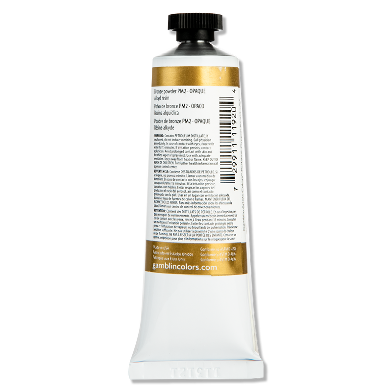 Beige Gamblin Artist Grade Oil Paint Pale Gold Series 4 37mL Oil Paints