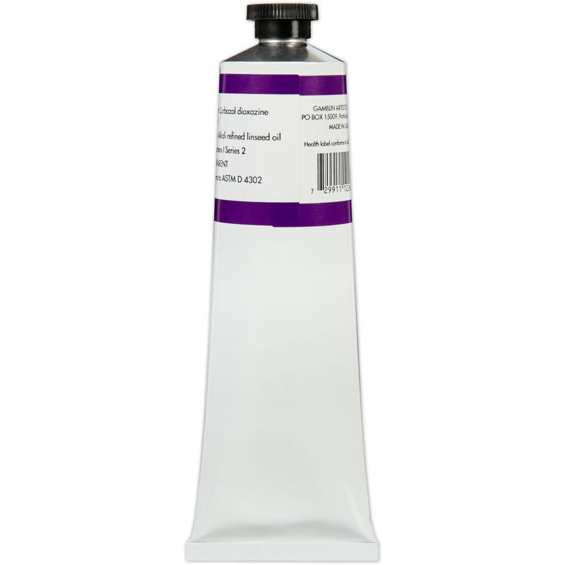 Light Gray Gamblin Artist Grade Oil Paint Dioxazine Purple Series 2 150mL Oil Paints